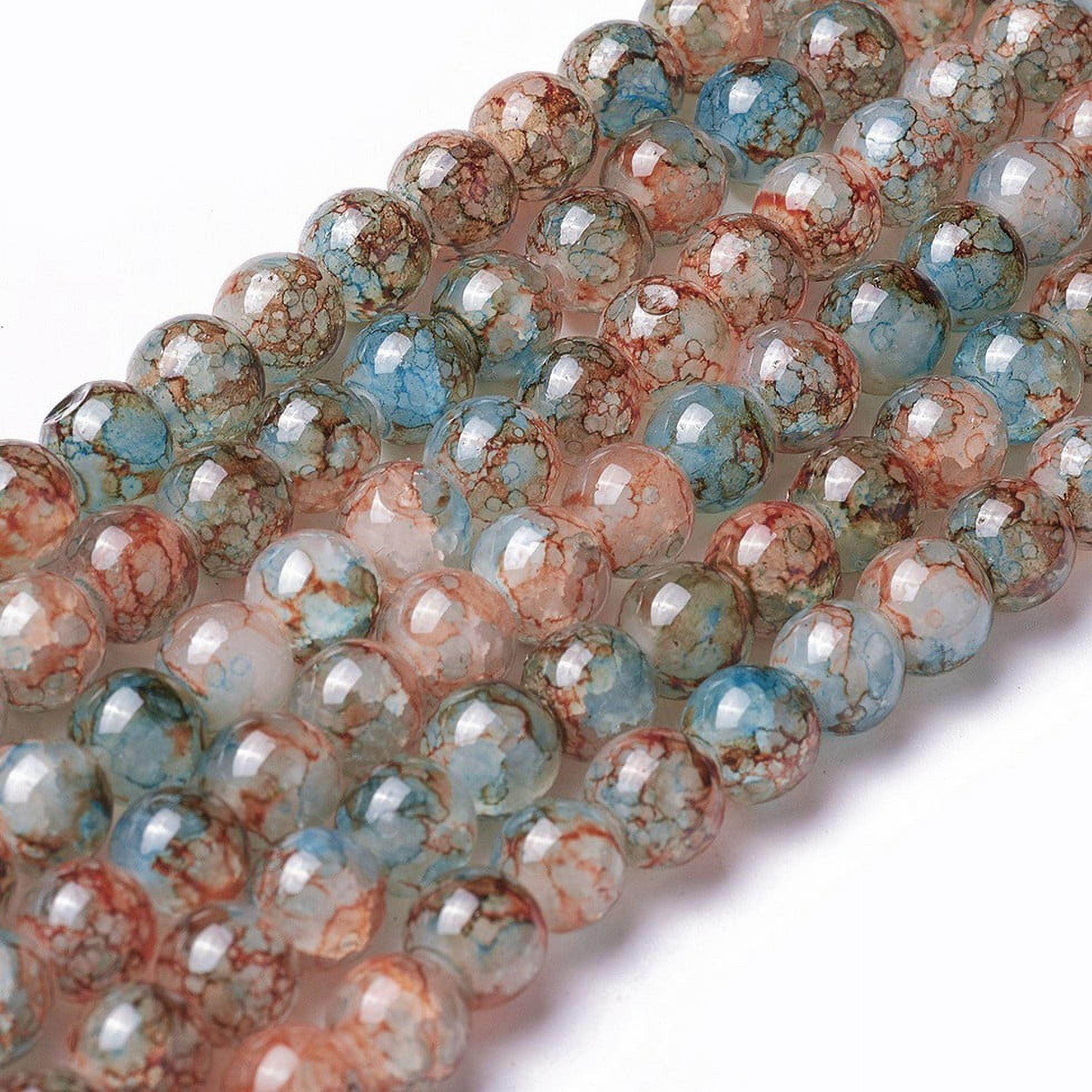 10Strand Spray Painted Glass Beads Strands Round Colorful 8~8.5mm Hole 1.5mm 100pcs/strand 31.1 inch(79cm) Shape Round