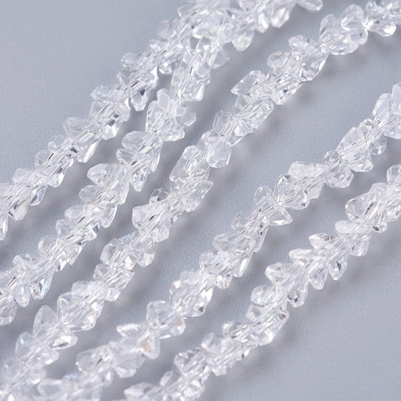 10Strand Transparent Glass Beads Strands Faceted Triangle Clear 3x4x3mm Hole: 1mm 149pcs/strand 13.3 inch(34cm)