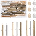 thumbnail image 1 of 10Styles Slide On End Clasp 100pcs Jewelry Tube End Bar Slider End Caps Brass Tubes Clasp Crimp Terminators, 1 of 7