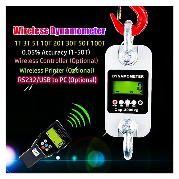 10T 30T 50T Digital Wireless Dynamometer Remote Control Crane Dynameter RS232 Wireless Printer Tension Meter Weighing Scale ,Reliable Performance