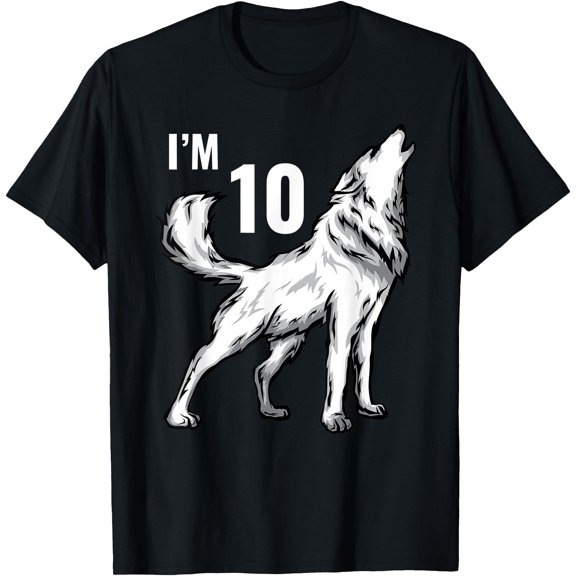 10Th 10 Years Wolf Cub Howling Wolf Pack Wildlife T-Shirt