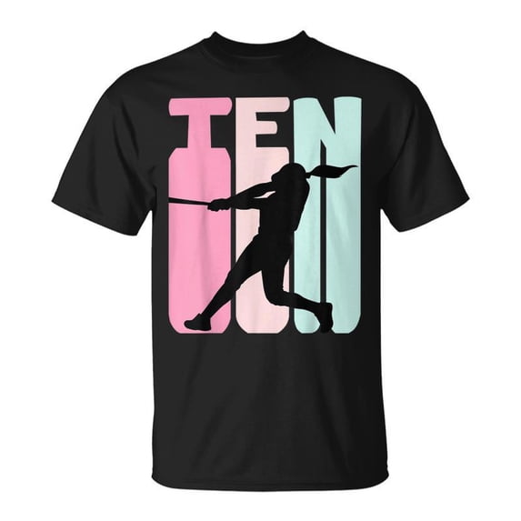 10Th Birthday Baseball Softball Player 10 Years Old Ten TShirt