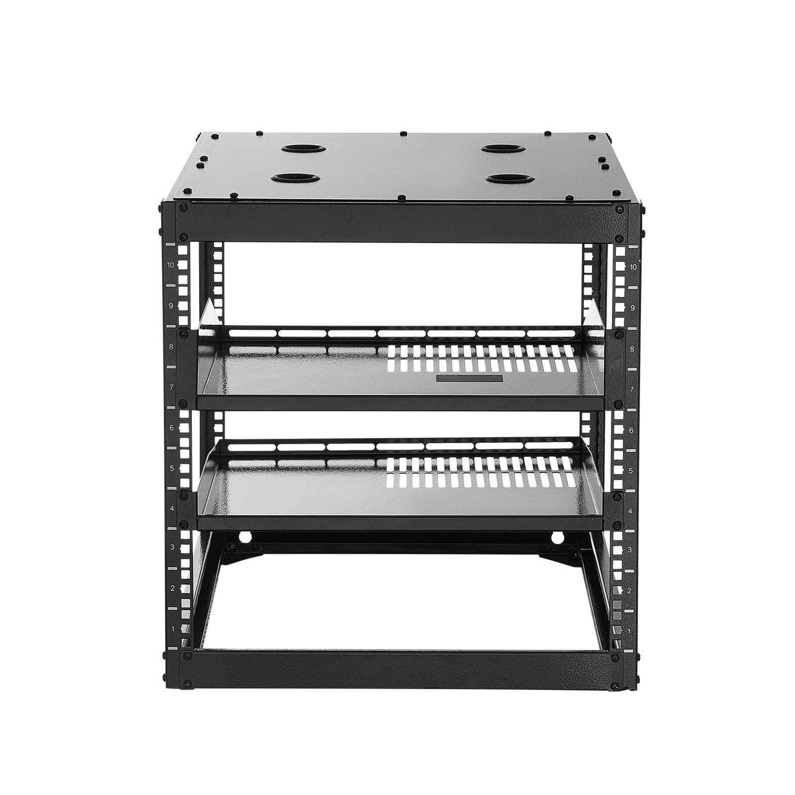 10U 4-Post Open Frame Server Rack, 23 Inch Deep, Universal Wall Mount ...