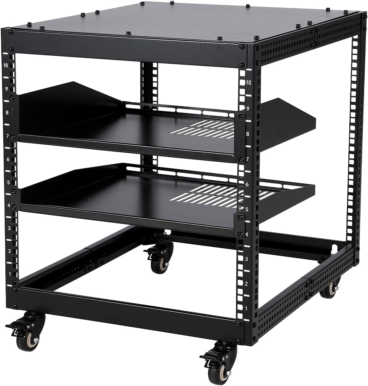 10U Open Frame Server Rack, Free Stand or Wall Mount Network Rack with ...