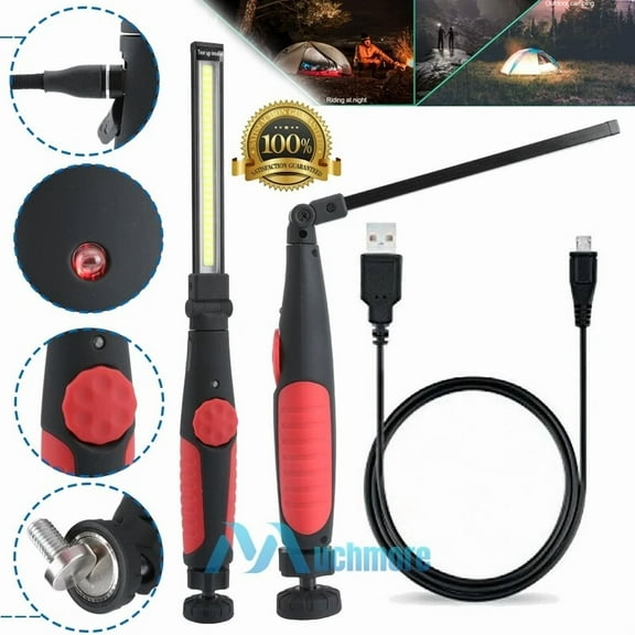 10W 10000 Lumen Rechargable Magnetic Slim Bar Folding Led Work/Shop/Auto Light