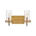 thumbnail image 1 of 10W 2 Led Bathroom Light Fixture-8.25 inches Tall and 13.75 inches Wide-Heritage Brass Finish Bailey Street Home 81-Bel-4948045, 1 of 1