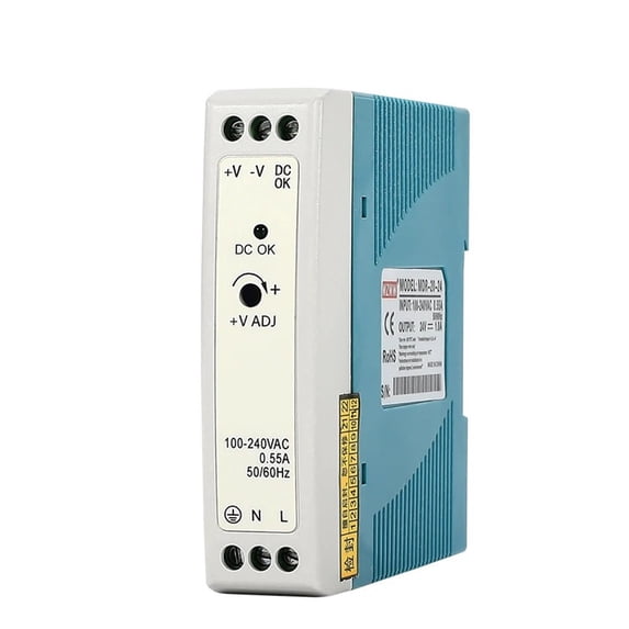 10W 20W Industrial DIN Rail Switching Power Supply 5V 12V 24V AC/DC Single Output LED Lighting Source Power MDR-20-12 MDR-10-24 ,overload cut-off