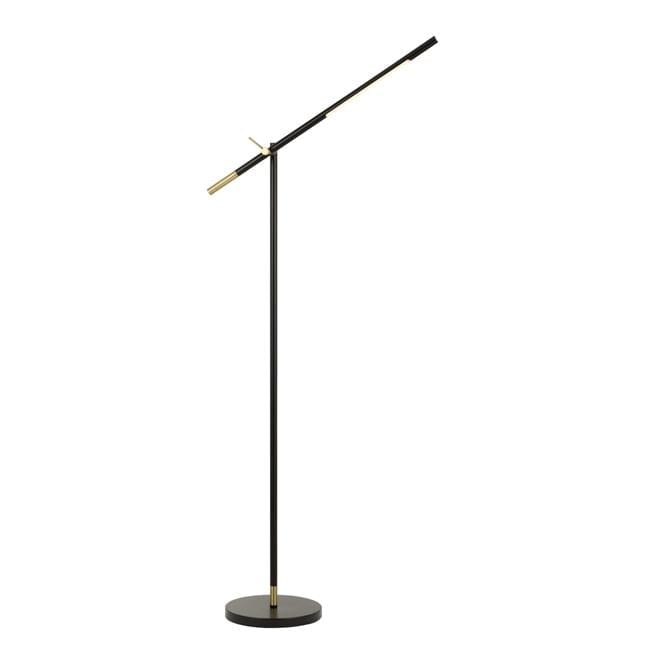 Contemporary 10 Watt Adjustable Black and Brass LED Floor Lamp