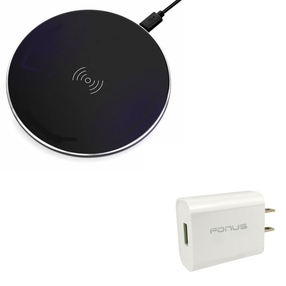 10W Fast Charging Ultra Slim Wireless Charger Pad w 18W Compact Adaptive Fast USB Home Wall AC Charger K3K for Nokia Lumia 1020 - Razer Phone 2 - Samsung Galaxy S9+ S9, S8+ S8 S7 S6 Edge+ Edge