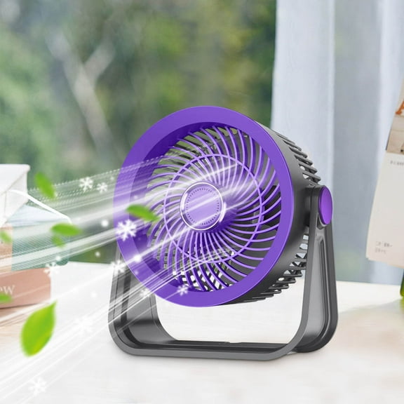10W High-Power Air Circulator Desk Fan with Tri-Mode LED Light & Remote Control - 18650 Battery (3-5H Runtime), ABS Material, Quiet for Bedroom/Office/Emergency Use (Includes USB-C Cable)