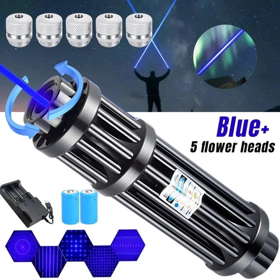 10W High Power Blue Burning Laser Torch Adjustable Visible Dot Pointer USA YF