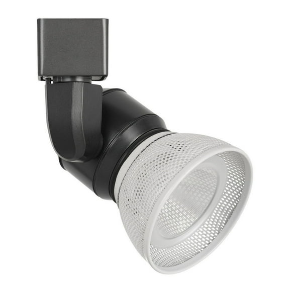 10W Integrated LED Metal Track Fixture with Mesh Head, Black and White- Saltoro Sherpi