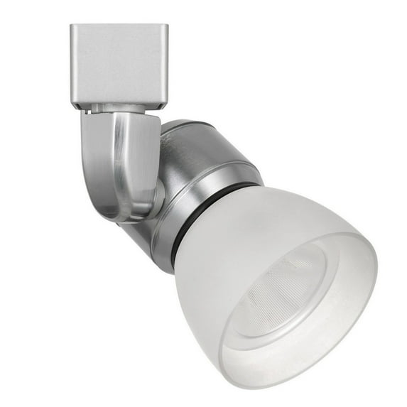10W Integrated LED Track Fixture with Polycarbonate Head, Silver and White- Saltoro Sherpi