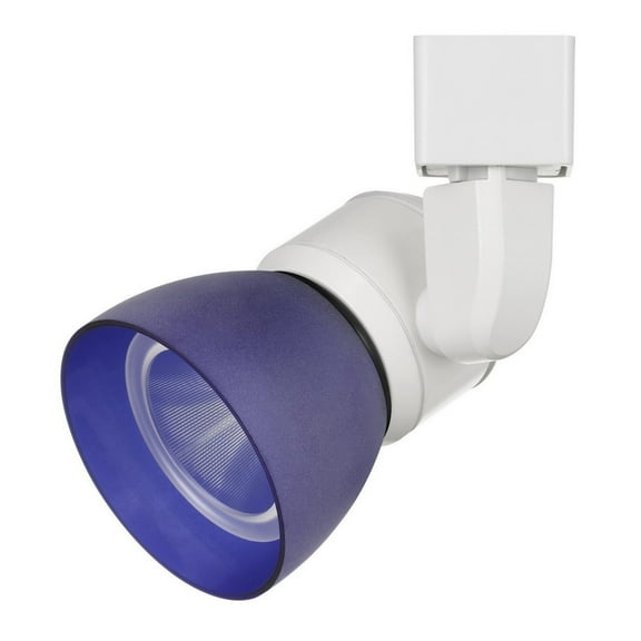 10W Integrated Metal and Polycarbonate LED Track Fixture, White and Blue- Saltoro Sherpi