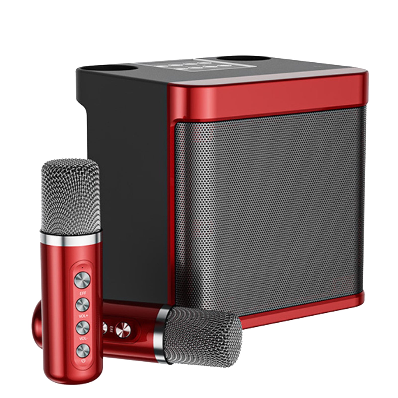 10W Karaoke Machine with 2 Wireless Microphones 1200mA Portable