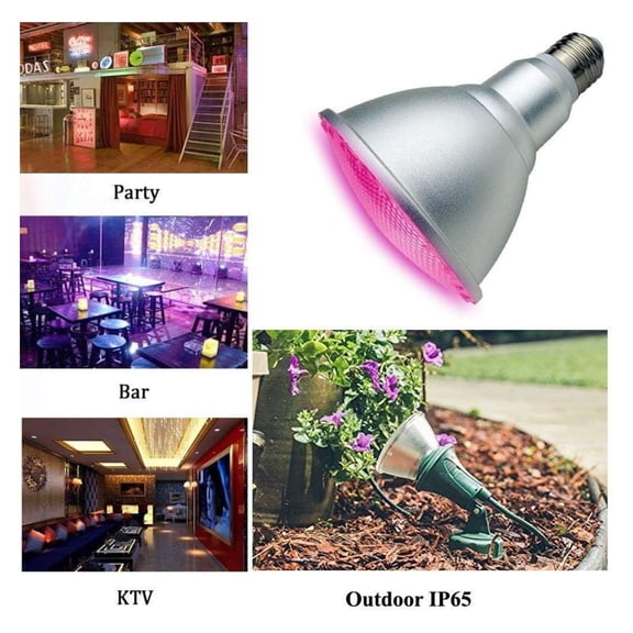 10W PAR30 RGB Colored LED Spotlight Outdoor, E27/E26 Color Changing Light Bulb, Waterproof Flood Light with Remote for Holiday Home Party Decor