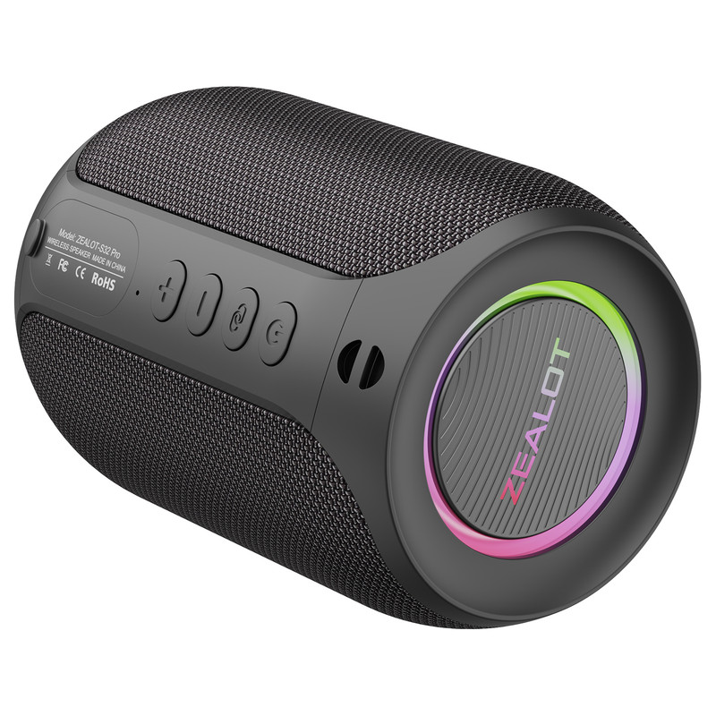 10W Portable Bluetooth Speaker with Stereo Sound, LED Light, BT5.2/ USB ...