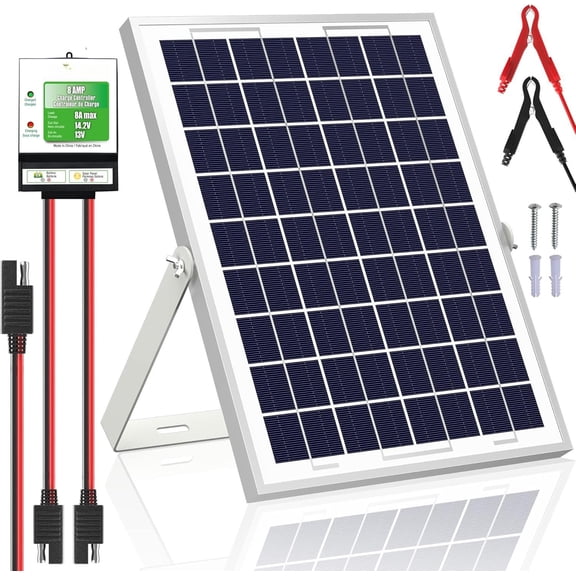 10W Solar Panel,12V Solar Panel  Kit+8A Controller,Suitable for Automotive, , Boat, ATV, Marine, RV, Trailer, Powersports, Snowmobile . Various 12V . (10W Solar)