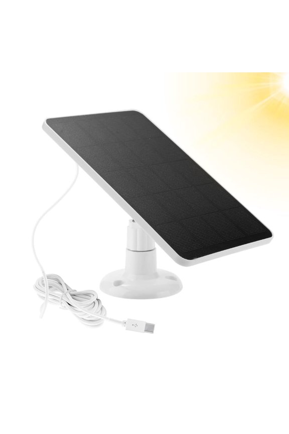 10W Solar Panel for Security Camera, USB C Port Solar Panel for 5V Outdoor Rechargeable Battery Camera Doorbell Light, 360 Adjustable Security Mount, 9.8ft Cable, IP65 Waterproof Rating