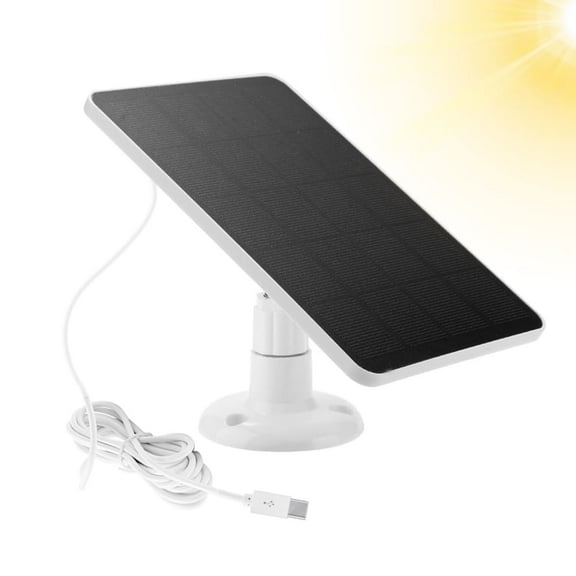 10W Solar Panel for Security Camera, USB C Port Solar Panel for 5V Outdoor Rechargeable Battery Camera Doorbell Light, 360 Adjustable Security Mount, 9.8ft Cable, IP65 Waterproof Rating