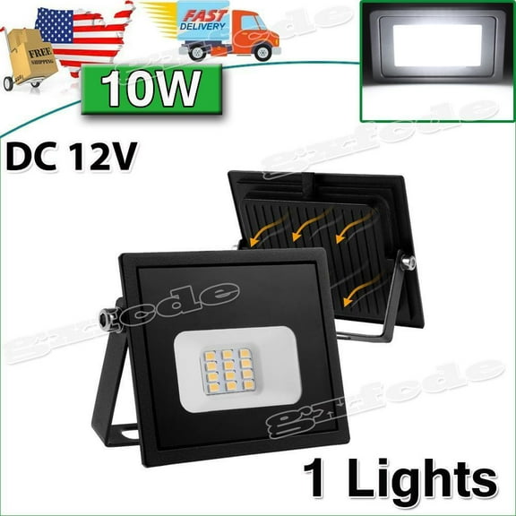 10Watt LED Flood Light Cool White Ouoor Spotlight Garden Yard Lamp DC 12V