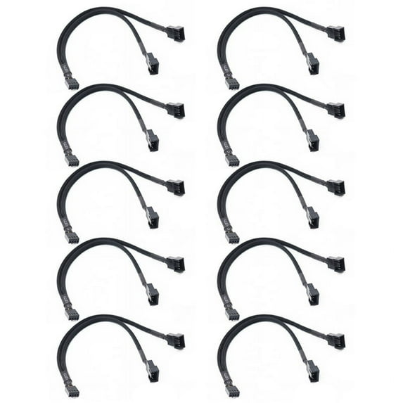 10X 1 to 2 Way Braided Cable Y Splitter 3/4 Pin PWM Male Connector Fan Computer PC Fan Extension Adapter Cable