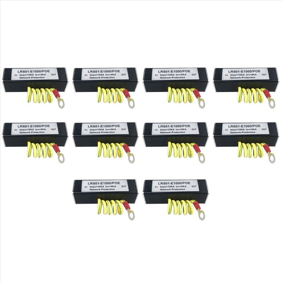 10X 100/1000M POE IP Camera Network POE Switch RJ45 & POE Surge Protector Protection Device Arrester SPD 1000M,10 x POE Network IP LAN Surge Protection Device