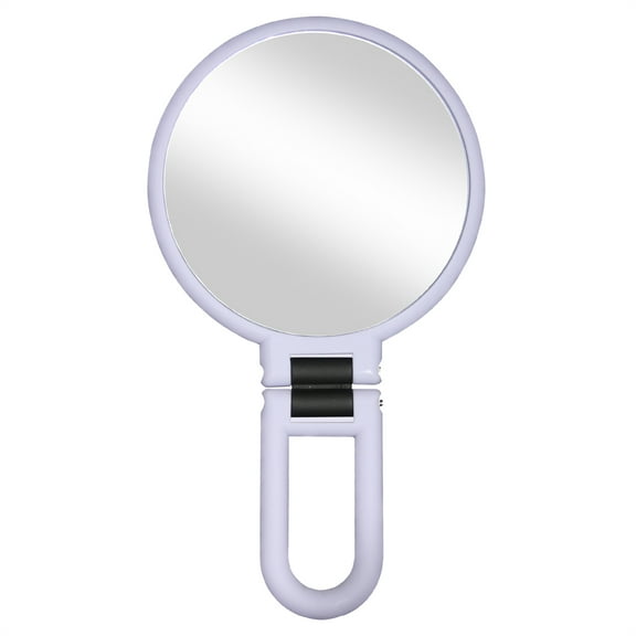 10X/15X Magnifying Handheld Mirror Folding Handle Double-sided Portable Travel Magnified Hand Mirror Pedestal Makeup Mirror