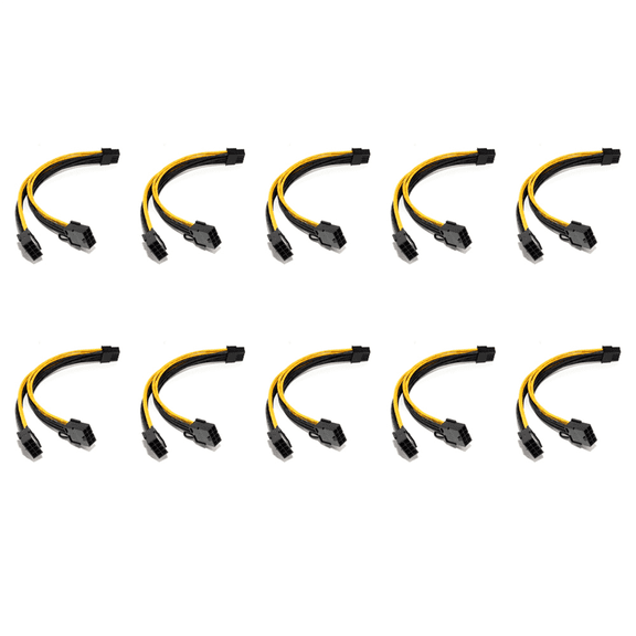 10X 18AWG 8Pin to Dual 8Pin(6+2) Power Cable GPU Power Cable for K80 M40 M60 P40 P100 ,20CM