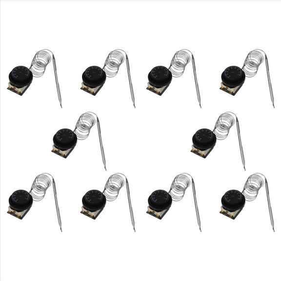 10X 1NC 1NO AC 250V/380V 16A 0-40C Temperature Control Switch Capillary Thermostat,10 x Temperature Control Switch,Black&White