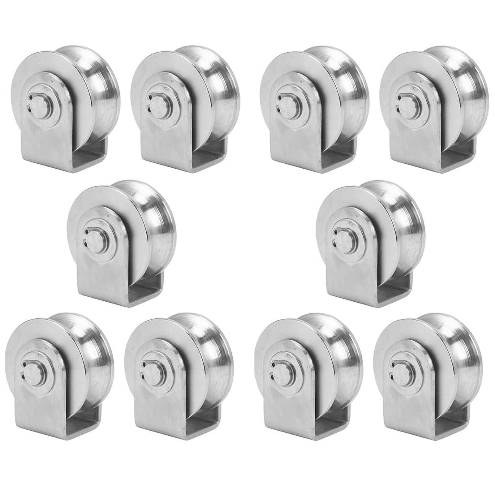 10X 2 Inch Roller Wheel Bearings U Groove Pulley Wheels Detachable