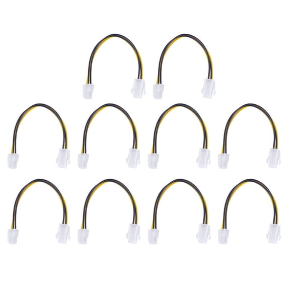 10X, 20CM/8Inch 12V 4 Pin Male to 4 Pin P4 Female CPU Power Supply Extension Cable