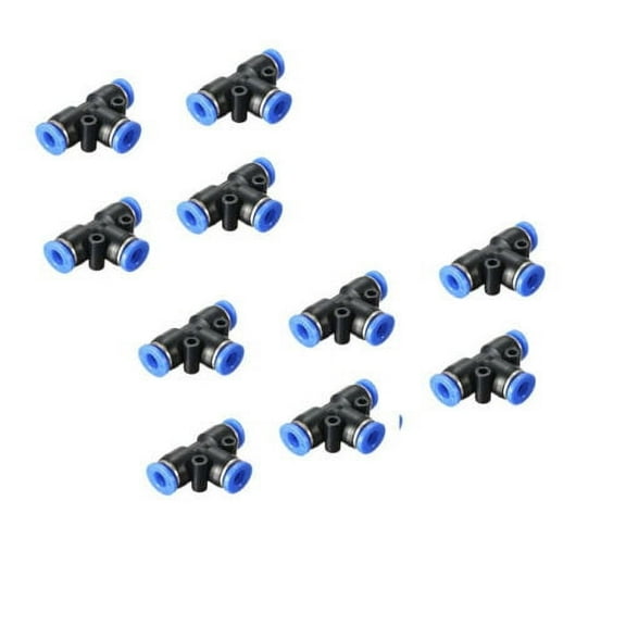 10X 3/8" OD Tube T 3 way Pneumatic Fitting Push To Connect Air Fitting