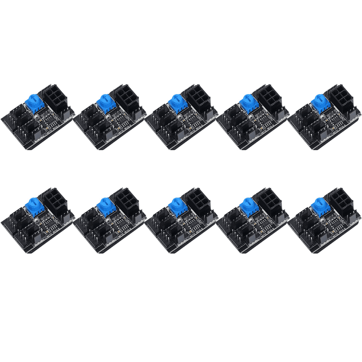 10X 3Pin 4Pin Fan Adapter PWM PC Case Cooling Fan Hub 8Way Splitter