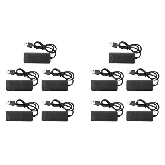 10X 3 Port Usb 2.0 Hub External 7.1Ch Sound Card Headset Microphone Adapter for Pc Black