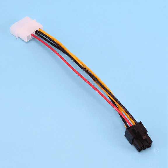 10X 4-Pin Male to 6-Pin Female Socket Power Cable for PCIe PCI Express Adapter