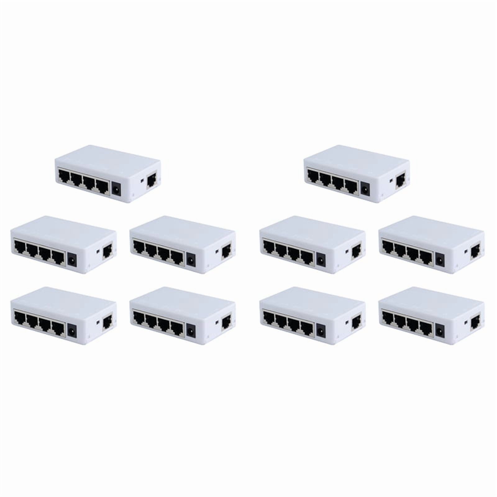 10X 4 Port POE Extender 100Mbps 1 in 4 Out 250 Meters Network Switch Repeater IEEE802.3af/At,10 x 4 Port POE Extender,White