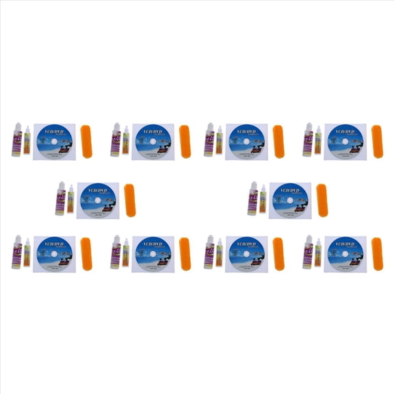 10X 4 in 1 CD DVD Rom Player Maintenance Lens Cleaning Kit,10x Lens Clean Disc 10 x Yellow Brush 20 x Cleaning Fluid