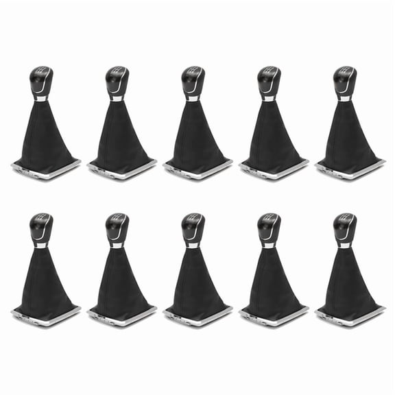 10X 5 Speed Manual Car Gear Shift Knob Shifter Lever Gaiter Boot Cover for Focus MK2 FL MK4 MK7 Mondeo Galaxy,10 x Gear Shift Knob 10 x Gaiter Boot Cover,Black