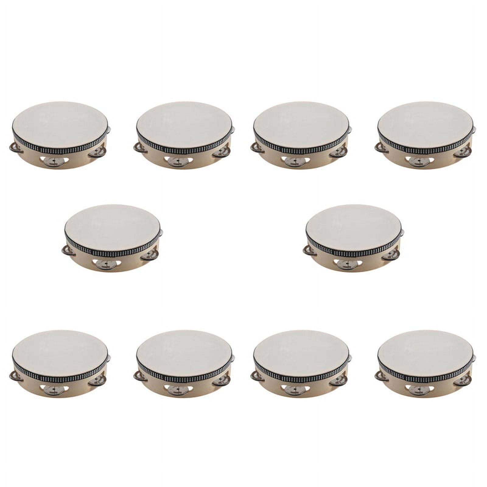 10X 7 Inch Musical Tambourine Tamborine Drum Round Percussion Gift for KTV Party