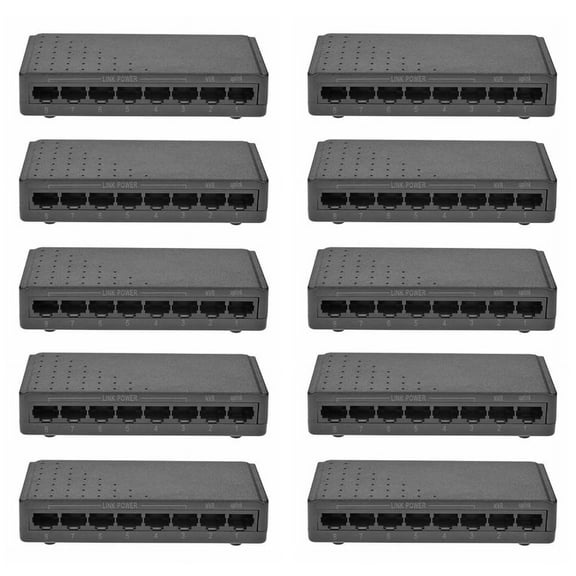 10X 8 Ports 6+2 POE Switch Injector Power over RJ45 Ethernet Family Network System 10/100M Without Power Adapter
