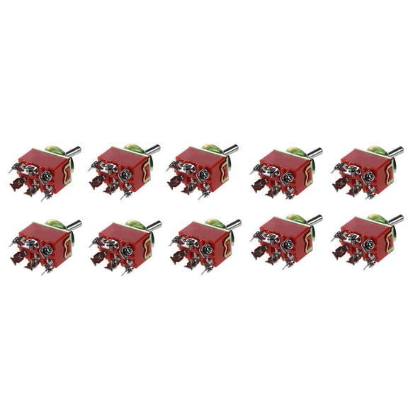 10X AC 250V 15A Latching 3 Way On-Off-on Single Pole Double Throw Toggle Switch Orange,10 x Toggle Switch,Orange
