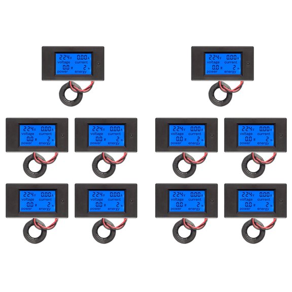 10X AC 80-260V 100A PZEM-061 LCD Digital Current Voltage Power  Ammeter Voltmeter with Current Transformer CT