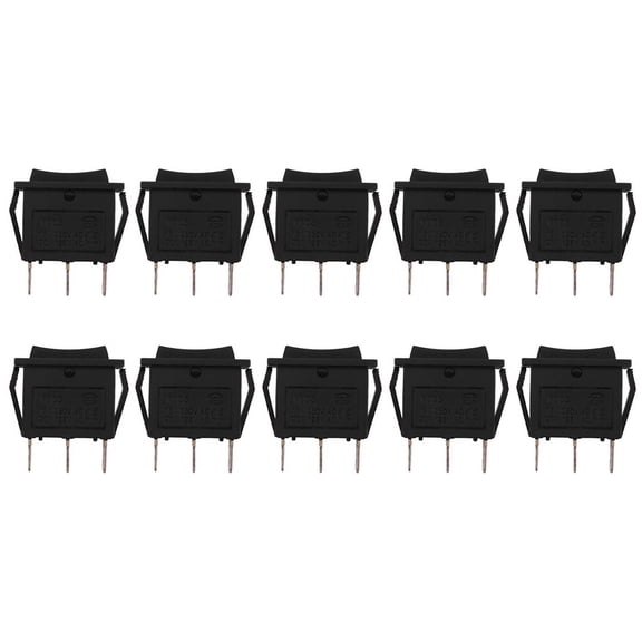 10X AC15A/250V 20A/125V 3 Pin SPDT ON-OFF-ON 3 Position Snap Rocker Switch,10 Switch,Black