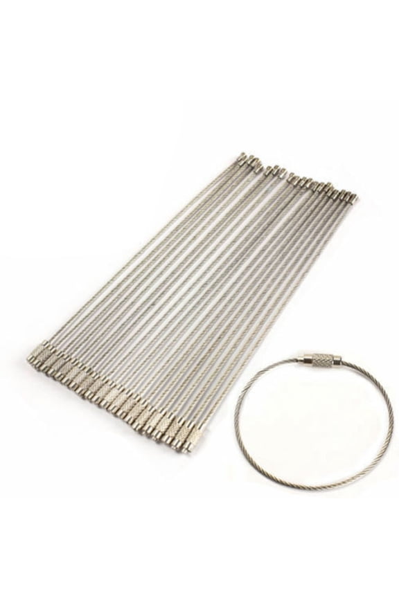 10X Aircraft Cable Wire Key Chain Ring Twist Screw Locking