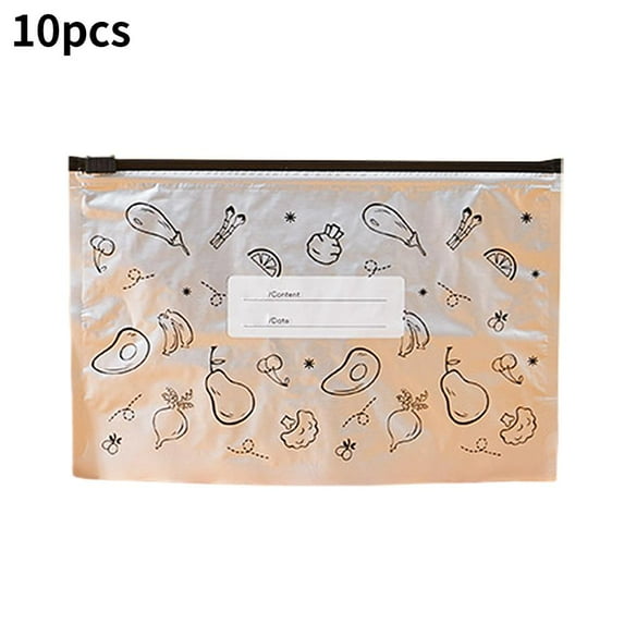 10X Aluminum Foil Antibacterial and Fresh-keeping Zipper Freezer Bag