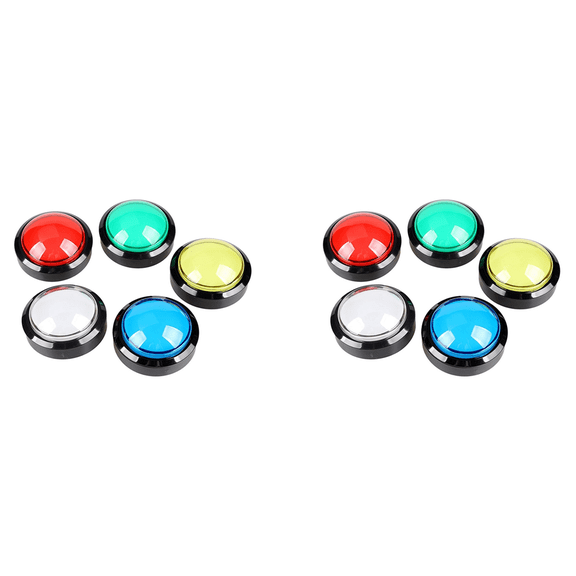 10X Arcade Buttons 60mm Dome 2.36 Inch LED Push Button with Micro-Switch for Machine Video Games Console