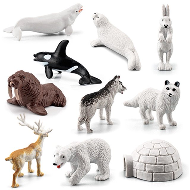 10X Arctic Animals Model Whale Seal Polar Bear Figure Toys Simulation