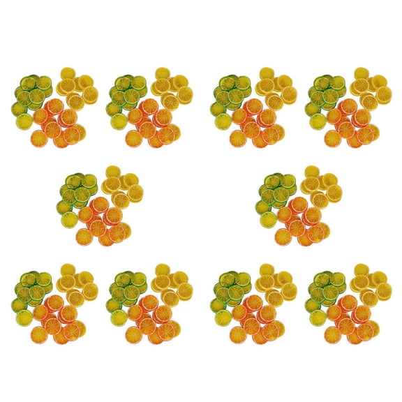 10X Artificial Lemon Slices, Artificial Fruit, Mini Lemon Slices, Plastic Fake Fruit Model, Party Wedding Decoration