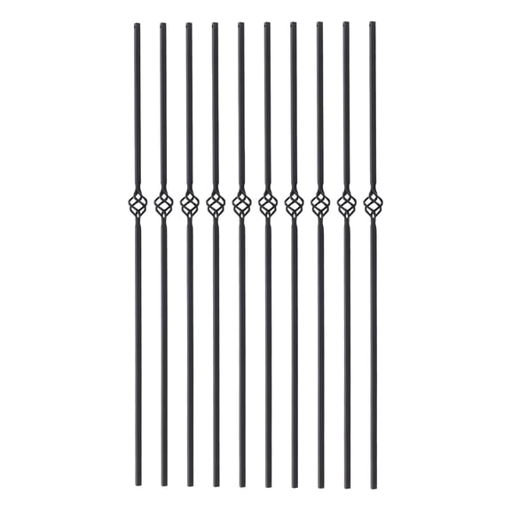 10X Balusters Staircase Decorative Metal Balusters, 44x0.5in Deck Balusters Iron, Staircase Baluster for Gardens, Balconies(10 Basket Shape Balusters)
